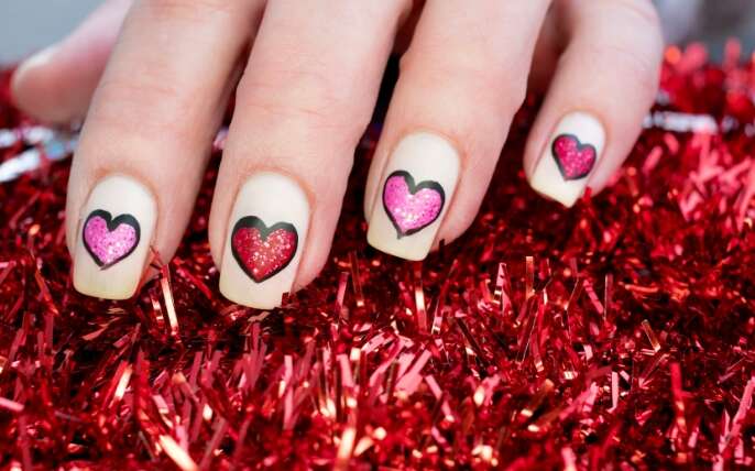 Glitter Heart Outlines