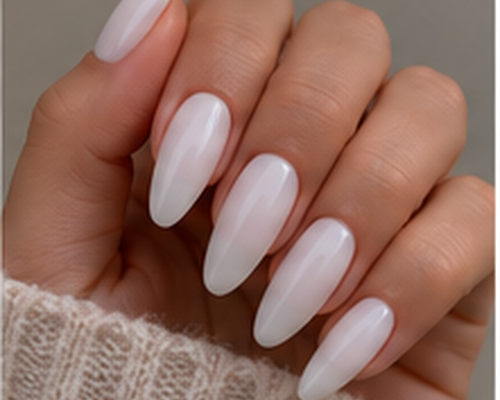 08 milky white nails