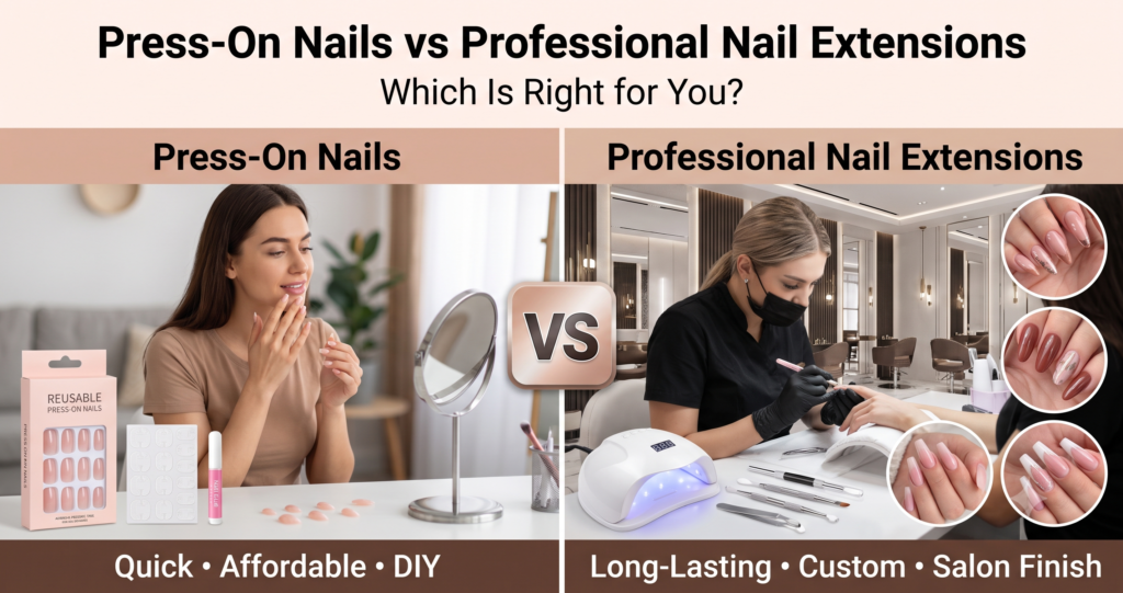 Press-On Nails vs Professional Nail Extensions: Which Is Right for You?